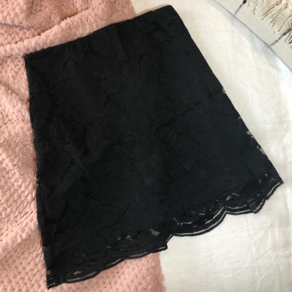 Anthropologie black lace skirt